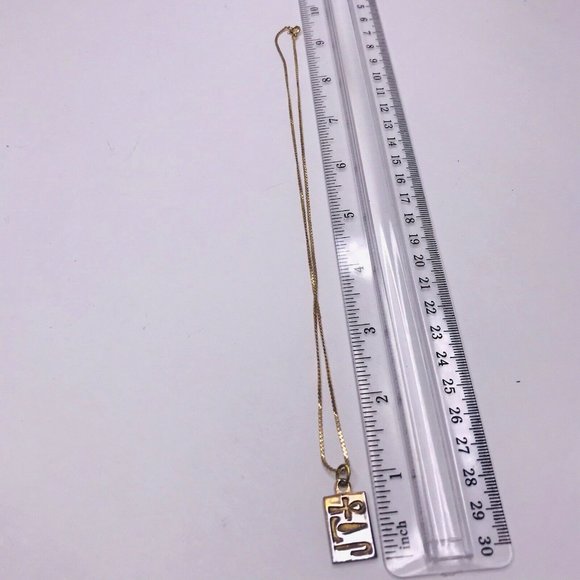 Museum Repro Egyptian Cartouche Sterling Charm 1/20 14k GF Gold Necklace - Picture 9 of 9